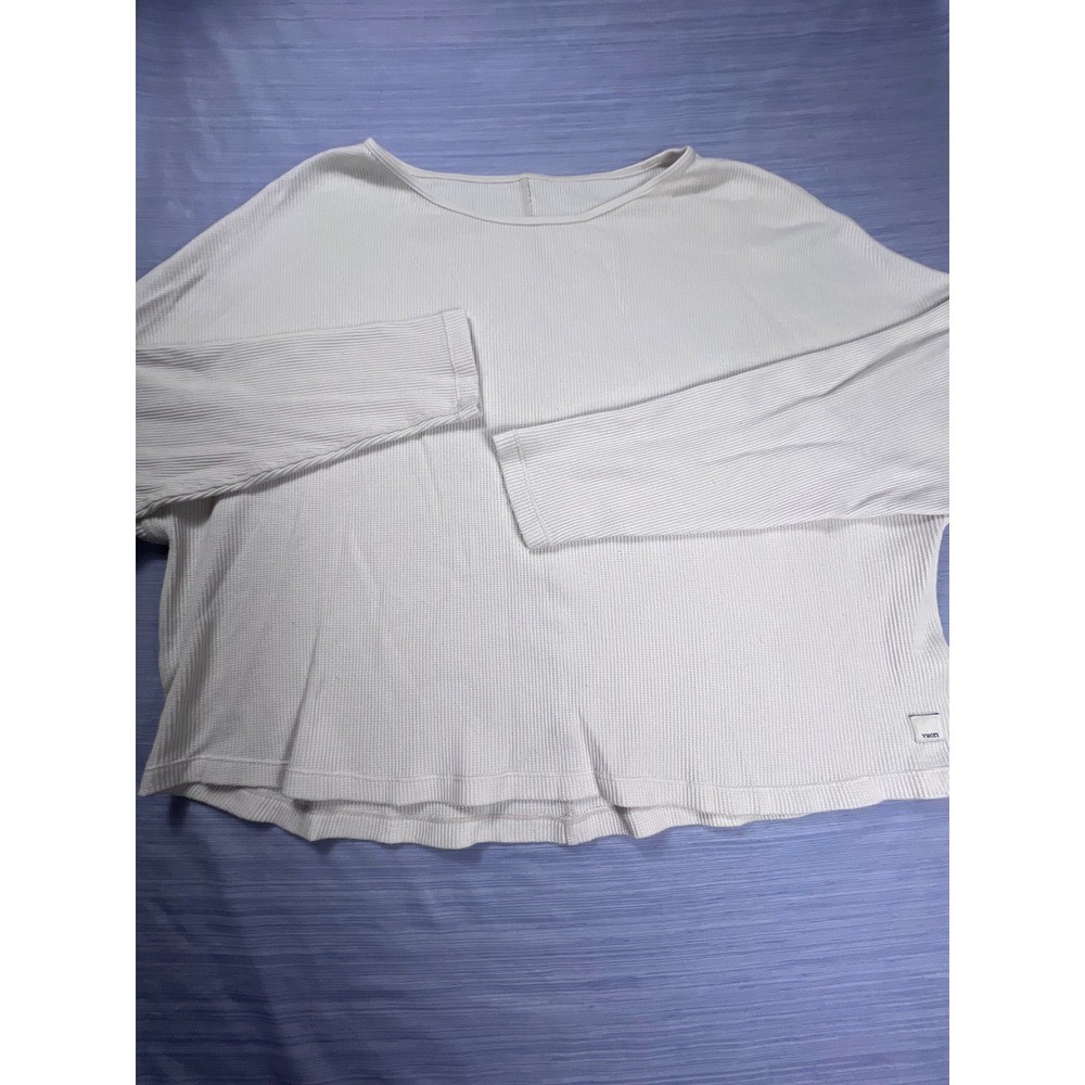 Vuori VW1047 Women M/L Cream Waffle Knit Thermal Long Sleeve Relaxed Top